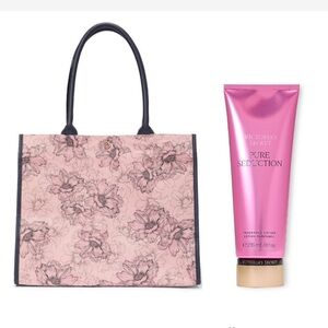 Victoria's Secret Pink Floral Bag and Lotion
